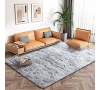 Calore Tapis de Salon Tapis Shaggy Tapis Chambre Tapis Moderne Interieur Confortable Maison Tapis de Sol (Gris Blanc, 135 x 185 cm)