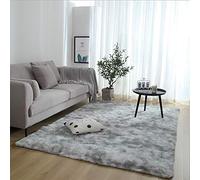 Calore Tapis de Salon Tapis Shaggy Tapis Chambre Tapis Moderne Interieur Confortable Maison Tapis de Sol (Gris Blanc, 135 x 185 cm)