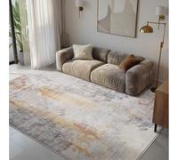 Calore Tapis Salon, Tapis Chambre Moderne Doux, Tapis Poils Ras Antidérapant, Tapis de Salon Gris Abstrait Chic pour Salon, Chambre, Bureau pour Un Nettoyage Facile (Gris Abstrait, 160 x 200 cm)