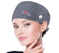 Calot chirurgical, Bonnet médical pour femme homme infirmière dentiste hôpital en tissu pour infirmiers(gris)