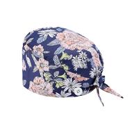 Calot Chirurgien Femme Chapeaux de Travail avec Boutons et Cravate Chapeau Réglable Respirants Turban Imprimé Casquette Chapeau de Beauté Chapeaux Unisexe de Cuisinier (03-Sky Blue, One Size)