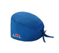 Calot Chirurgien Femme Chapeaux de Travail avec Boutons et Cravate Chapeau Réglable Respirants Turban Imprimé Casquette Chapeau de Beauté Chapeaux Unisexe de Cuisinier (01-Light Blue, One Size)