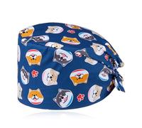 Calot Chirurgien Femme et Homme | Confortable, Ajustable, Respirant Cheveux Longs | Soins de Santé, Médecins, Infirmiere, Dentiste | Bonnet Chirurgical Imprimé Mignon animal-Style B