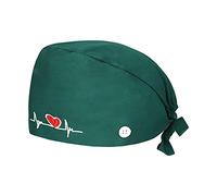 Calot Chirurgien Femme Homme Calot Chirurgien pour Cheveux Long Court Respirant Bonnet d'infirmière avec Boutons Réglable Casquette Broderie Accessoire pour Sage-Femme Médecin Dentiste Vétérinaire