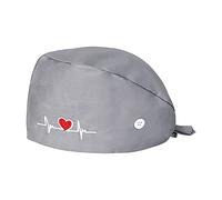 Calot Chirurgien Femme Homme Calot Chirurgien pour Cheveux Long Court Respirant Bonnet d'infirmière avec Boutons Réglable Casquette Broderie Accessoire pour Sage-femme Médecin Dentiste Vétérinaire