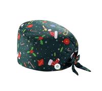 Calot Chirurgien Femme Imprimé De Noël Bonnet Gommage Bouffant Colorée Turban Imprimé Couvre-Cheveux Réglable Casquette De Travail Bandeau Bouffant Turban Chapeau