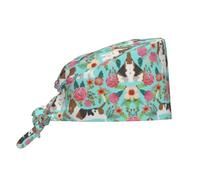 Calot Chirurgien Imprimé De Fleurs De Basset Hound Doux Chapeaux De Travail Confortable Toque De Chef Réglable Toque De Cuisinier pour Cuisine Travail Restaurants
