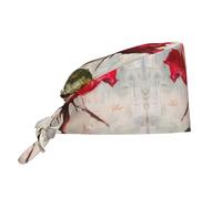 Calot Chirurgien Imprimés De Fleurs Rouges Épanouies Chapeaux De Travail Confortable Toque De Chef Respirants Toque De Cuisinier pour Cuisine Cuisinier Restaurants