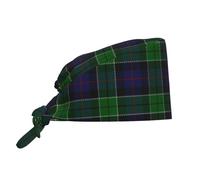Calot Chirurgien Tartan Bleu-Vert du Clan Écossais Leslie Calot Chirurgical Confortable Toque De Cuisinier Respirants Toque De Chef pour Restaurants Travail Cuisinier