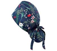 Calot De Chirurgien Imprimé, Bonnet Bouffant, Casquette De Travail Réglable Avec Bouton, Chapeau De Travail En Coton Avec Poche Pour Queue De Cheval, Chapeau Élastique À Nouer Dans Le Dos, Chapeau
