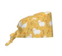 Calot De Travail Motif De Fleurs Et De Moutons Bonnet Travail Réglable Bandeau De Sueur Bonnet pour Gym Unisexe Femme