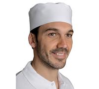 Calot réglable Lot de 5 Cuisinier médicale Restauration Réglable par Un Velcro Taille Unique Coton 100% sergé uni 240 grs (Coton, Blanc)
