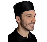 Calot réglable Lot de 5 Cuisinier médicale Restauration Réglable par Un Velcro Taille Unique Coton 100% sergé uni 240 grs (Coton, Noir)