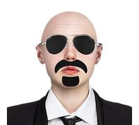 Calottes Chauves pour Hommes comprenant lunettes et moustache de maquillage