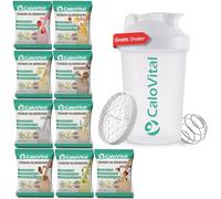CaloVital Repas à boire, comme aliment de reconstruction en cas d'insuffisance pondérale, à boire, hautement calorique pour une prise de poids rapide, shake à prendre [pack d'essai avec shaker] Lot de
