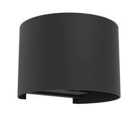 EGLO Applique murale extérieure LED Calpino 3, lampe terrasse avec éclairage intdirect, luminaire d'extérieur en aluminium noir, spot blanc chaud, IP54