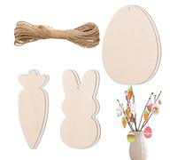 Caltères en bois de Pâques génériques - Sculpture en bois Formes de carottes d'oeufs de lapin, fournitures artisanales de vacances de printemps | Signe de peinture faire -par -te, de classe