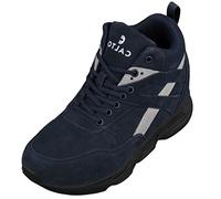 CALTO Chaussures de sport invisibles pour homme - Baskets montantes à lacets tendance - 10,2 cm plus haut, bleu, 43 EU