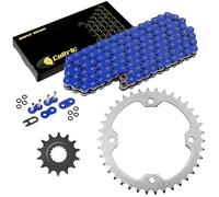 Caltric Kit chaîne de transmission et pignons pour Yamaha Raptor 700R YFM700R YFM-700R 2006-2014 Bleu