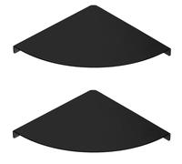 CALUCAB Étagère d'angle triangulaire en acier inoxydable de 20 cm pour salle de bain et douche - Antirouille - Design creux - Caddy de rangement mural pour cuisine, hôtel (noir)