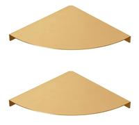 CALUCAB Étagère d'angle triangulaire en acier inoxydable de 20 cm pour salle de bain et douche - Antirouille - Design creux - Caddy de rangement mural pour cuisine, hôtel (doré)