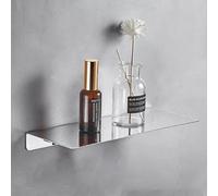 CALUCAB Étagère murale de salle de bain en acier inoxydable de 20 cm, finition brossée, style simple, étagère de rangement pour la maison (chrome argenté, 30 cm)