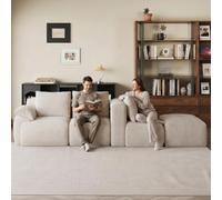 Caluself Canapé beige, velours côtelé, peu encombrant pour aménager des espaces de vie