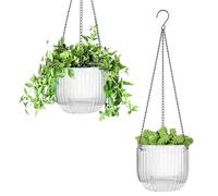 Calvalor Lot de 2 Pots de Fleurs Suspendus de 16,5 cm pour l'Intérieur et l'Extérieur