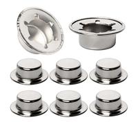 Calvana - Lot de 8 capuchons d'écrous poussoirs en acier à ressort avec placage mécanique en zinc - Capuchons de rondelle permanents pour essieux de 1,27 cm pour diable, poubelles à rouler et wagons à