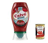 Calvé Ketchup Light Lot de 6 flacons de 250 ml, Ketchup Light avec stévia*, contient 50 % de sucre en moins, sans gluten, sans conservateurs et sans colorants, végétalien + Italian Gourmet polpa 400 g