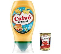 Calvé Salsa Cheddar, avec ingrédients de haute qualité, idéal pour hamburgers et chips, nachos, 250 ml + polpa italien Gourmet 400 g