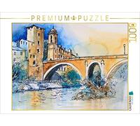 CALVENDO Aquafunck Puzzle Pont à Trastevere, Rome, Italie 1000 pièces Taille de la Pose 64 x 48 cm Photo Puzzle Image