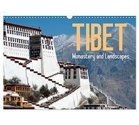 CALVENDO Calendrier mural 2026 avec monastère et paysages du Tibet Format A3 paysage 12 mois