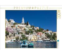 CALVENDO: CALVENDO Puzzle Hafen Gialos a | Des maisons de toutes les couleurs · 2000 pièces · Format assemblé 90 × 67 cm · CALVENDO Puzzle