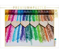 CALVENDO Gerd Matschek Puzzle Cœur coloré Carton Crayons de couleur 1000 pièces Taille de la pose 64 x 48 cm