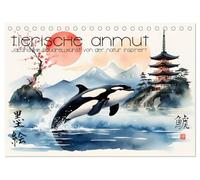 CALVENDO - Grace animale - Art aquarelle japonais inspiré de la nature (calendrier de bureau 2027 DIN A5 paysage), calendrier mensuel : représentations d'animaux méditatives, inspirées des techniques
