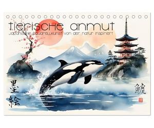 CALVENDO - Grace animale - Art aquarelle japonais inspiré de la nature (calendrier de bureau 2027 DIN A5 paysage), calendrier mensuel : représentations d'animaux méditatives, inspirées des techniques