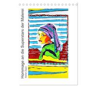 CALVENDO Hommage aux superstars de la peinture - Atelier Zippo (calendrier de bureau 2027 DIN A5 haut), calendrier mensuel : réinterprétations de grandes œuvres d'art 2025