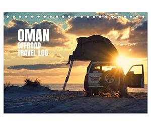 CALVENDO - Journal de voyage OMAN Offroad (calendrier de table 2027 DIN A5 paysage), calendrier mensuel : hors route par l'Oman avec Jeep 4x4 et tente de toit en janvier 2022.