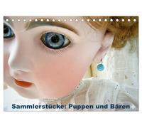CALVENDO - Objets de collection : poupées et ours (calendrier de bureau 2027 DIN A5 paysage), calendrier mensuel : rarités pour les collectionneurs de jouets anciens en aquarelle.