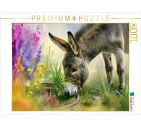 CALVENDO Puzzle A donkey eats grass | 1000 pieces, finished size 25.2 × 18.9 in