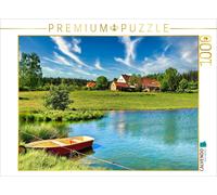 CALVENDO Puzzle A pond with a boat in spring | 1000 pieces, finished size 25.2 ×
