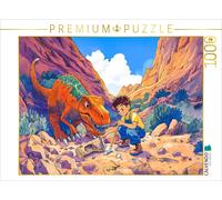 CALVENDO Puzzle Abenteuer mit Dinosauriern - Dino-Freunde | 1000 Teile Lege-Größ