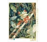 CALVENDO Puzzle Always be happy and cheerful, like the frog on the ladder. | 100