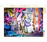 CALVENDO Puzzle American Staffordshire Terrier Debout sur Un Mur de Graffitis 1000 Pieces 64 x 48 cm from Yvonne Janetzek