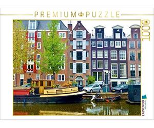 CALVENDO Puzzle Amsterdam - Canal avec Bateau-Maison 1000 Pieces 64 x 48 cm from Ute Juretzky
