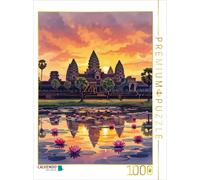 CALVENDO Puzzle Angkor Wat - Tempel im Dschungel | 1000 Teile Lege-Größe 64 × 48