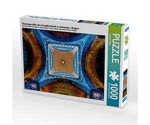 CALVENDO Puzzle Arche de Plafond de la Gare Centrale d'Anvers en Belgique 1000 pièces Taille de la Pose 64 x 48 cm Photo Puzzle Image par Christian Müller