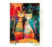 CALVENDO Puzzle Art Galactique Chat | 1000 pièces Taille de la Pose 48x64cm Photo Puzzle pour Heures de Bonheur