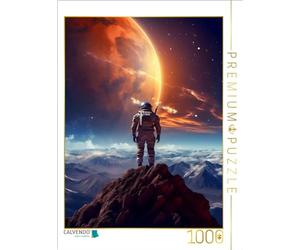 CALVENDO Puzzle Astronaute regardant Un Coucher de Soleil sur Une planète lointaine | 1000 pièces de Taille 48 x 64 cm Puzzle Photo pour des Heures heureuses